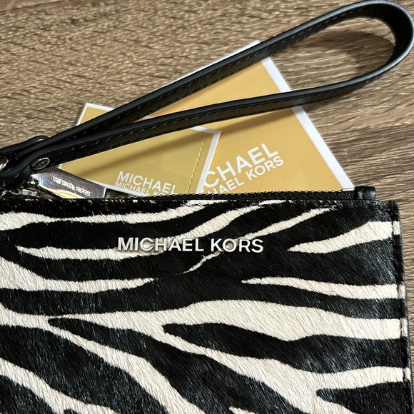 MK Zebra Print Calf Hair Card Wallet Coin Purse NWT - Picture 4 of 6
